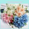 Simulated 7 Heads Multiple Petals Lily Bouquet Artificial Flower For Hoom Decor