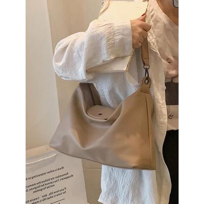 Summer Popular Pu Leather Women Pack  New Solid Color Casual Large Capacity Female Crossbody Bags Simple Underarm Bags