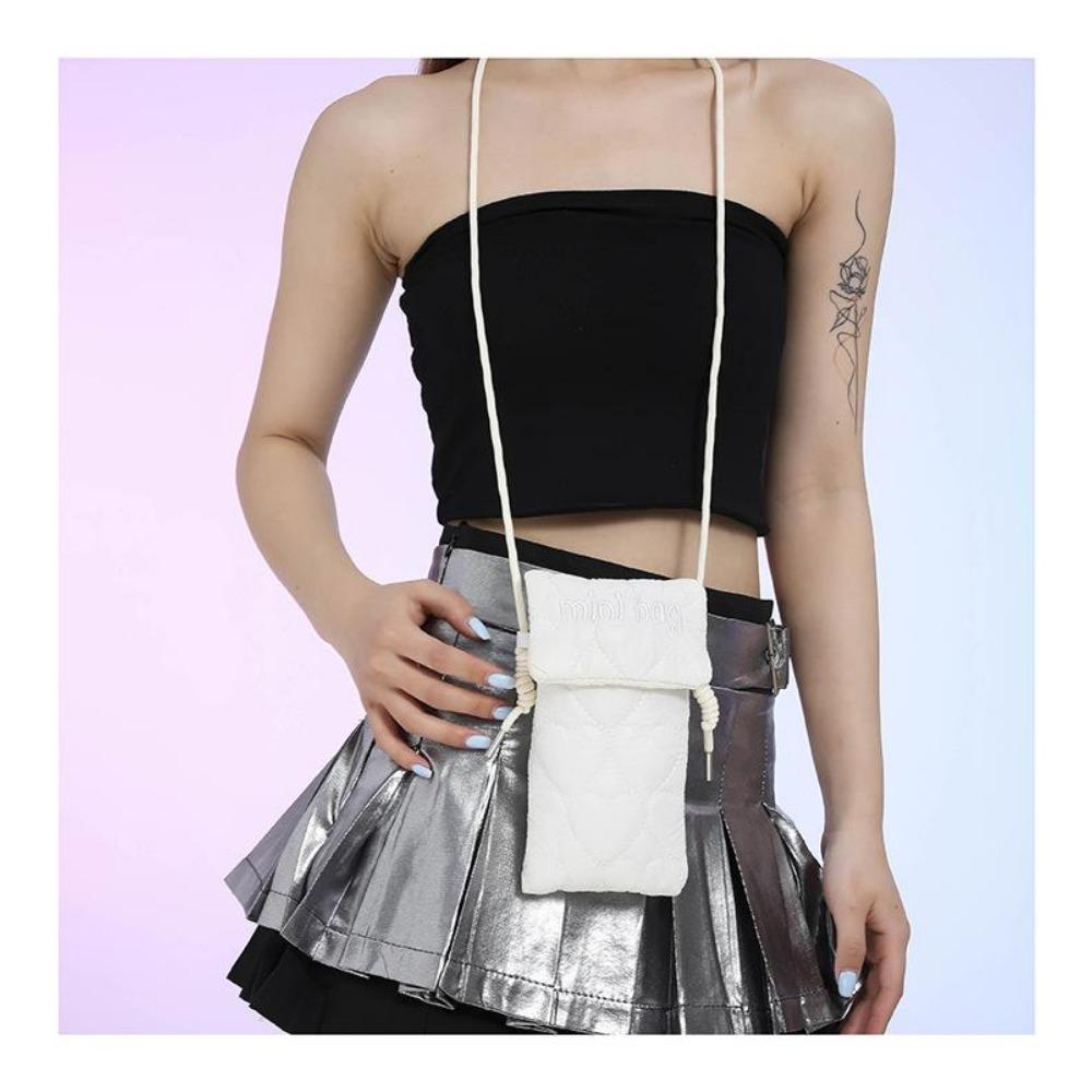 Nylon Rhombus Bag, Simple Letter Style.