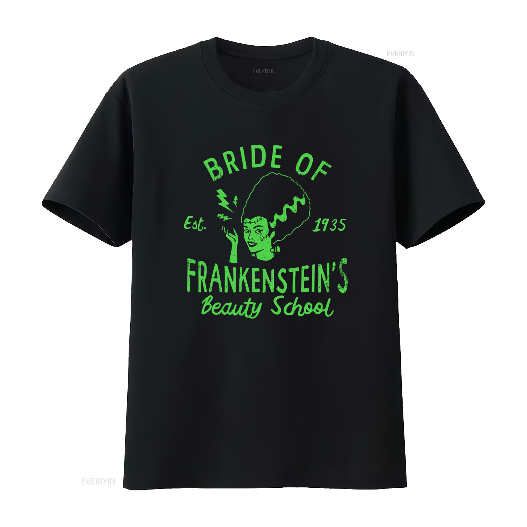 

Bride Of Frankenstein Beauty School Mom T Shirt Est 1935 Sarcastic Funny Halloween Costumes vintage Washed Breathable graphic 4XL