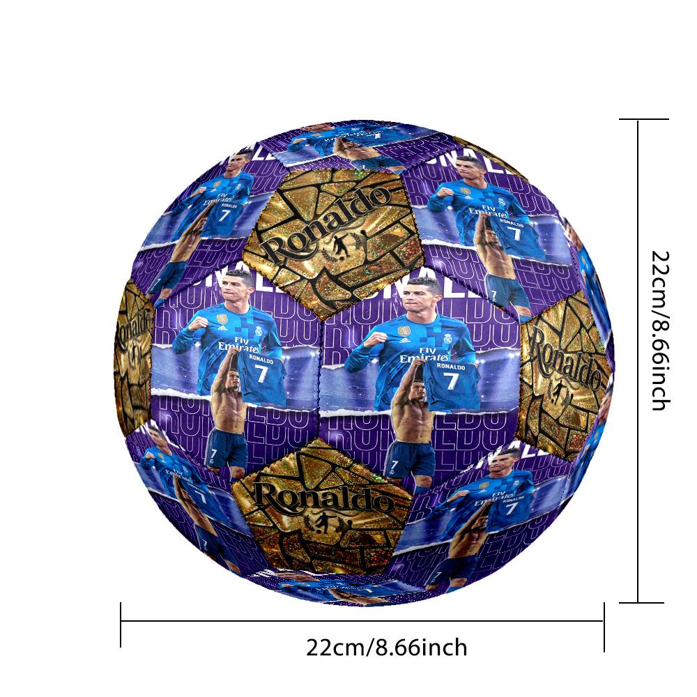 Ronaldo's Cristiano Ronaldo's Real Madrid Legacy Soccer Ball Size 5 Football Machine Sewn Indoor/Outdoor Universal Football Soccer Accessory