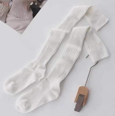 Women Long Socks Cashmere Women Boot Solid Wool Thigh Stocking Skinny Casual Cotton Over Knee-High Fluffy Female Long Knee Sock