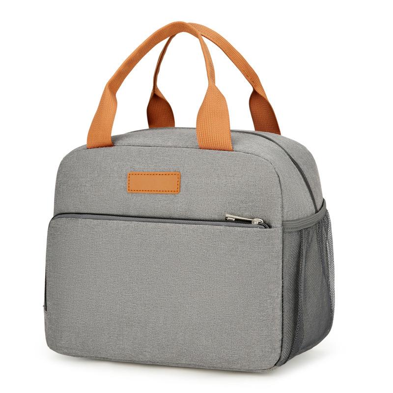 Thickened Nylon Fabric Lunch Bag with Aluminum Foil Inner Large Capacity Portable Lunch Box Storage Bag for Work Picnic Scho