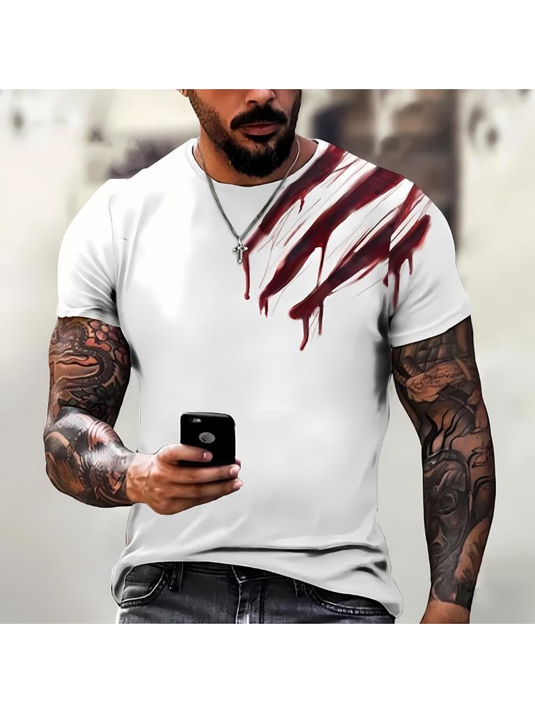 New 3D Graffiti Printed Men's T-shirt for the Summer a Casual Fashionable and Comfortable Polyester Fiber Men's