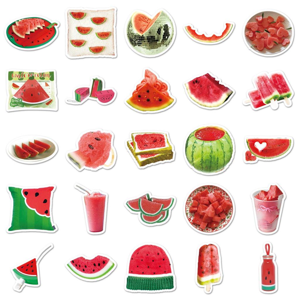 50pcs Watermelon Graffiti Stickers: Fresh, Creative, Waterproof Decor for Phone and Tablet Cases