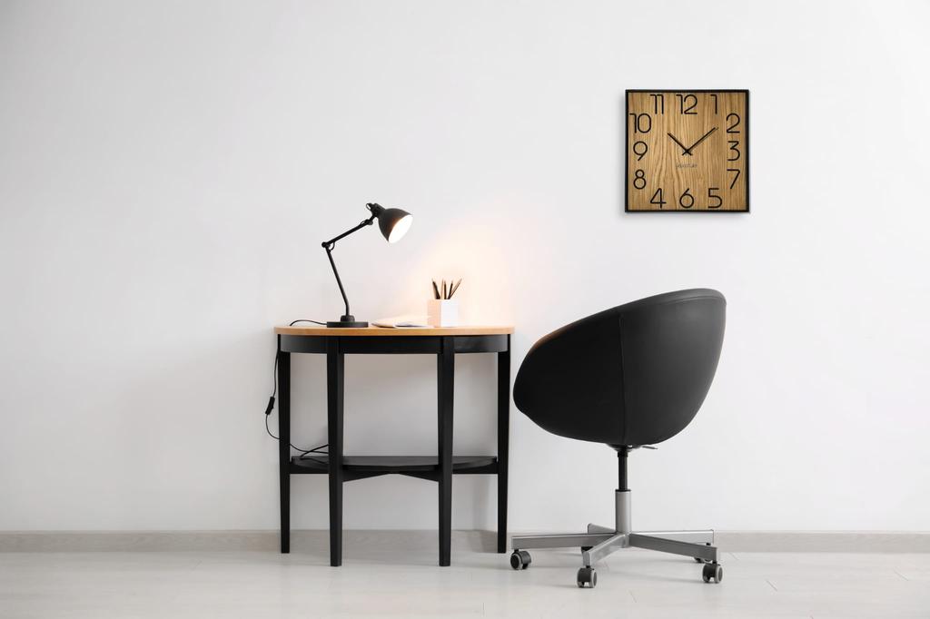 Wooden wall clock Wood Square 30cm
