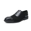 Men's Size 46 Leather Height-Boosting Formal Shoes - Thick Sole, Lace-up, Round Toe, Ideal for Weddings and Business in Spring/Autumn.