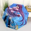 1 Stück Outdoor-Schirm mit Anime-Mädchen-Design - Automatisches Öffnen/Schließen, Tragbares 3-fach faltbares Design, 8-Speichen-Eisenrahmen - Perfektes Geschenk für Fans, Reisen