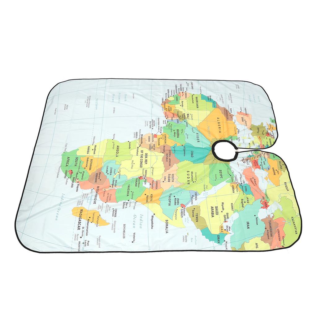 Vodotěsná kadeřnická velká střižná pláštěnka nastavitelná profesionální s potiskem mapy kadeřnická zástěra