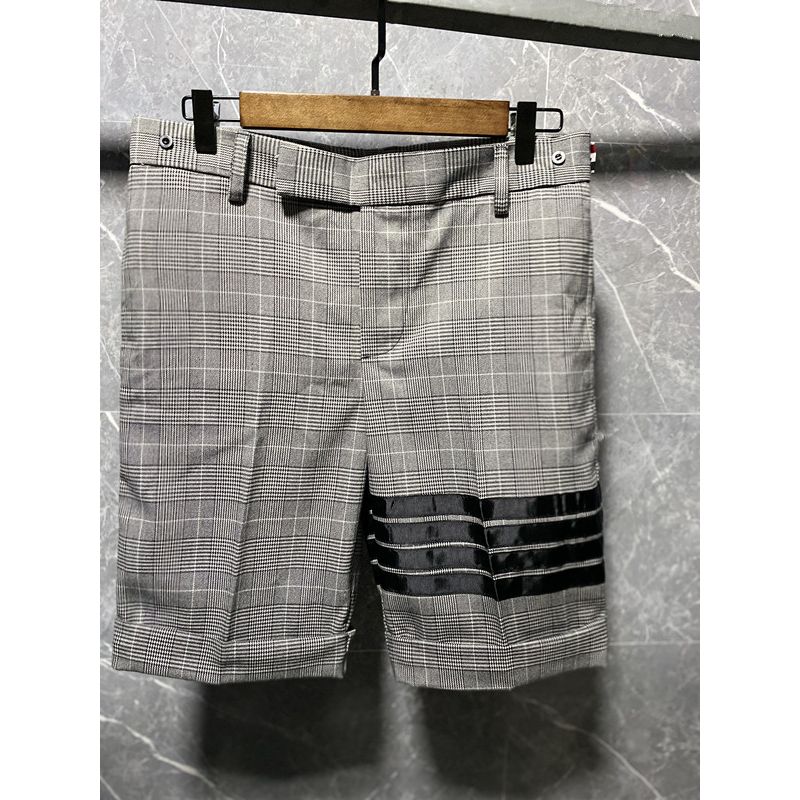 

TB European and American-Style Houndstooth Half Length High-Quality Stretch Suit Pants Grey Gingham 4XL