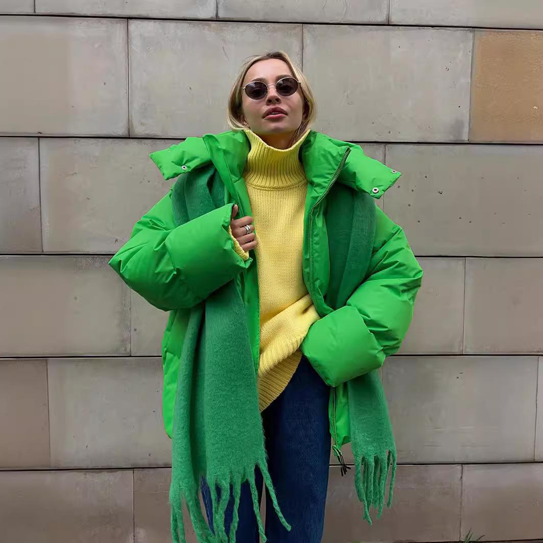 Хлопковая куртка осень и зима мода хлопковая куртка одежда женская свободная хлопковая — фото 4