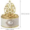 4Pcs Gold Candy Boxes with Lid, Vintage Plastic Round Favor Box for Candy, Chocolate, Small Gift Wedding Birthday Party Bridal Shower