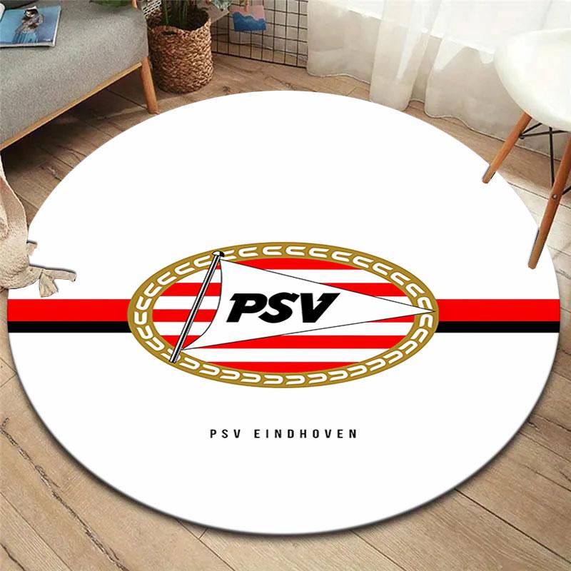 PSV Eindhoven Round Area Rug,Carpet Rug for Living Room Bedroom Sofa Playroom Decor,Non-slip Floor Mat