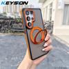KEYSION Custodia Magnetica Traslucida Opaca per Telefono per Samsung Galaxy S25 S26 Ultra 5G S26+ Supporto ad Anello Rotante a 360° Copertura Antiurto