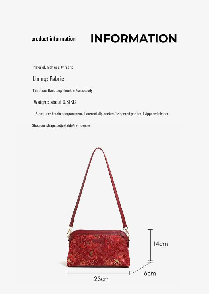 2026 New Style Red Bridal Wedding Crossbody Bag: Elegant Chinese Design for Ceremonies & Daily Use