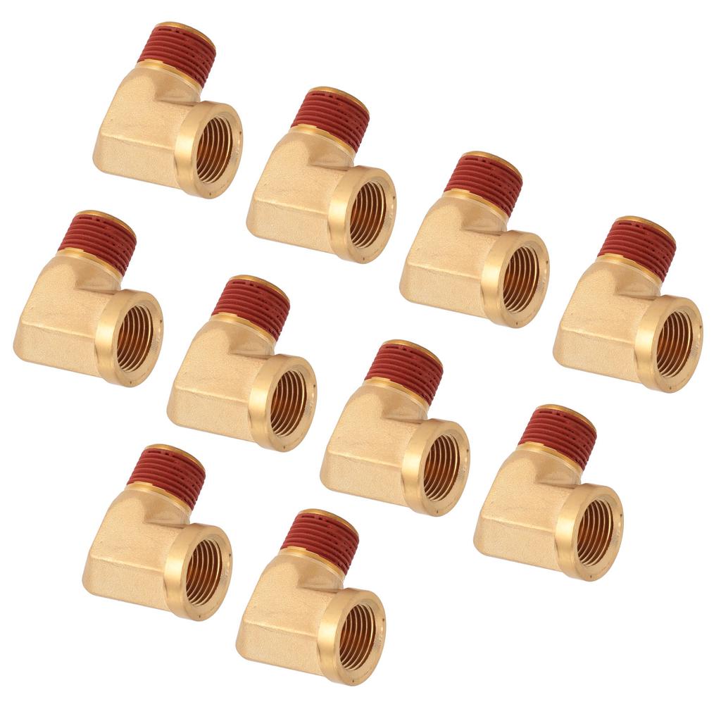 10Pcs 3/8in NPT Brass Pipe Fitting 90 Degree Leakage Proof Male To Female Pipe Fitting Adapter for A