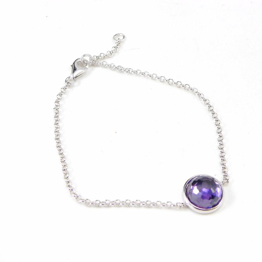 Les Trésors De Lily [G9340] - Bracelet Argent 'Linda' améthyste - 12 mm