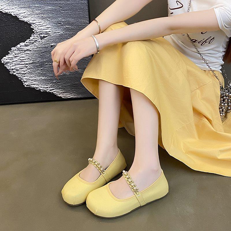 Skirt Soft New Feet Mary Jane Single Shoes Women'S Beanie Shoes Evening Shoes Flat Bottom Not Tired With Summer French Style