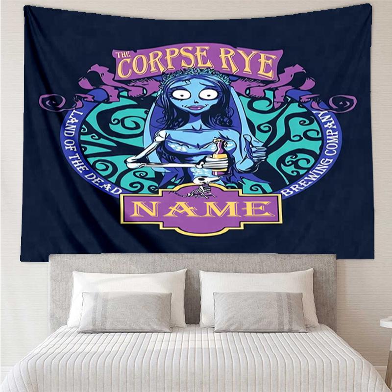 Custom Name The Nightmare Before Christmas Print Tapestry, Backdrop, Easy Setup, Ideal for Bedroom, Office & Living Room, with Aesthetic Wall Hanging 