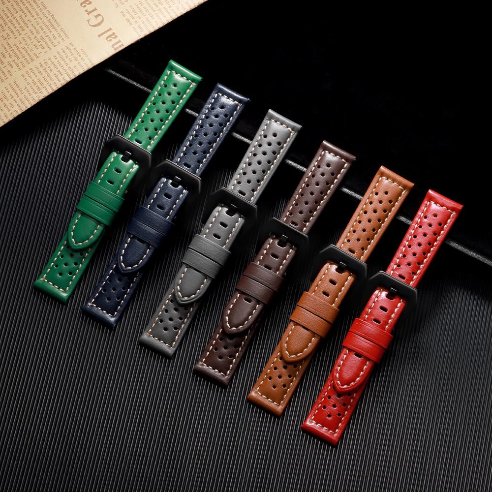 18mm 20mm 22mm 24mm 26mm Handgefertigtes atmungsaktives Rindsleder Uhrenarmband für Panerai Herrenarmband für Omega Uhrenarmband Zubehör