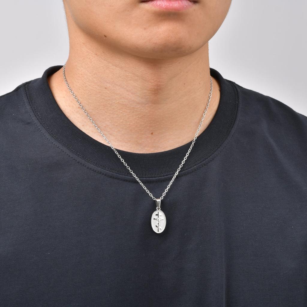 Plain Eastern Orthodox Cross Necklace for Men Women,Gold Plated Stainless Steel Cross Pendant Necklace,Religious Jewelry Gift