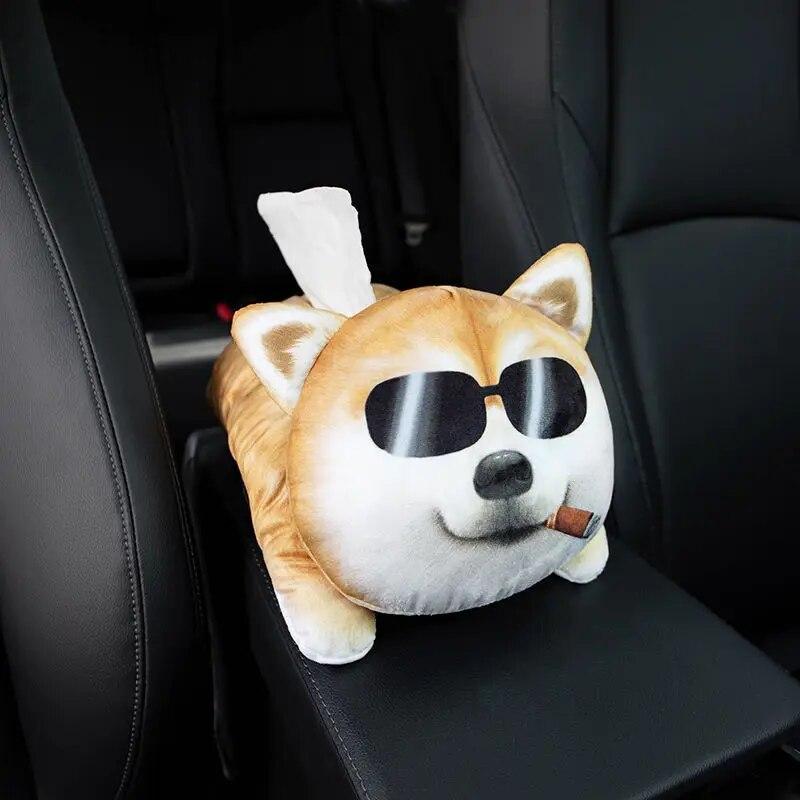 Creative Car Armrest Box Car Tissue Box Draw Cartoon Cute Car Draw Car Tray Trailer Interior Decoration Supplies