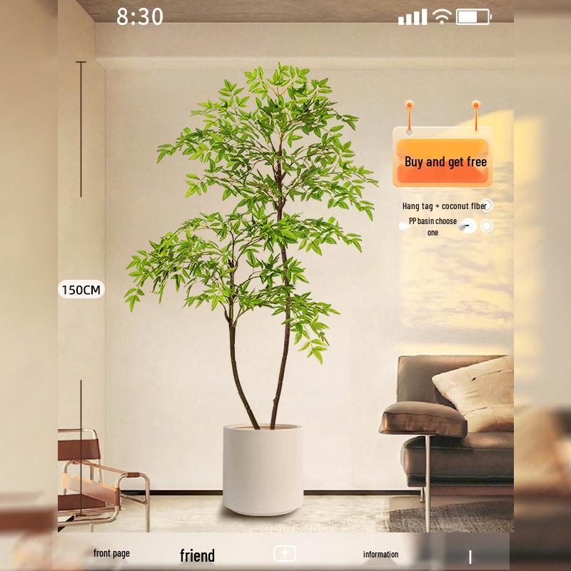 Nandina Luxury Artificial Tree - Indoor Floor Decoration & Bionic Green Plant Potted Ornament