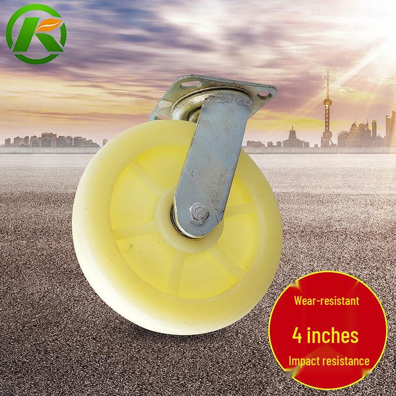 8-Inch Heavy Duty Swivel Caster Wheel with Nylon Wheel and Double Bearings for Hand Truck