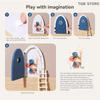 1Set Exquisite Wooden Character Stickers Arch Openable Door Toys Gift Montessori Fairy Door Kit Cute Pretend Play