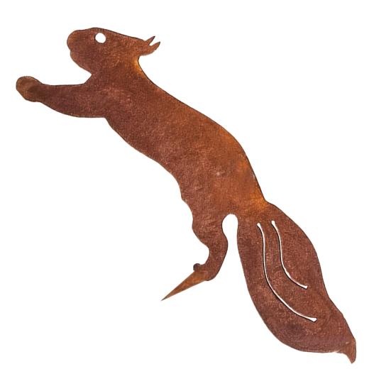 Yousheng 2D Animal Garden Stake, Cute Duck Yard Art Stake, Rusty Squirrel Garden Decoration for Yard Tree Lawn Flower
