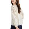 Apricot Embroidered Shirt for Women Long-sleeved Autumn Clothes New Lace Hollow Top Pure Cotton Embroidered Shirt