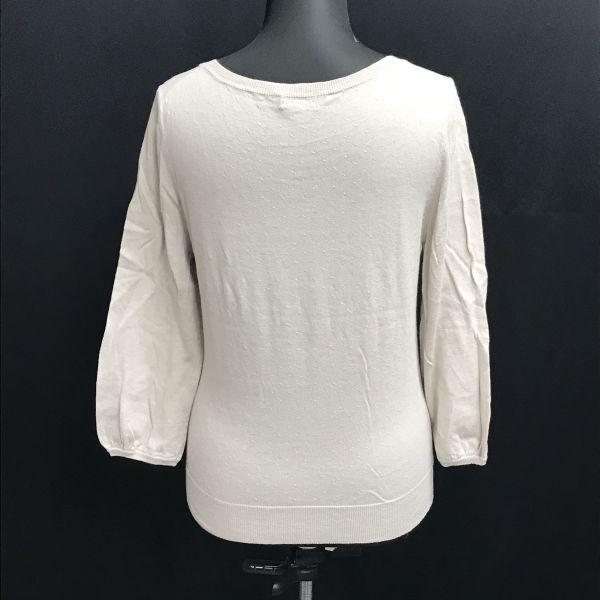 Margaret Howell Japan Cotton Cashmere 3/4 Sleeve Sweater Free Ivory Lightweight(USED)