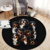 Dogs Round Area Rug,Carpet Rug for Living Room Bedroom Sofa Playroom Decor,Non-slip Floor Mat