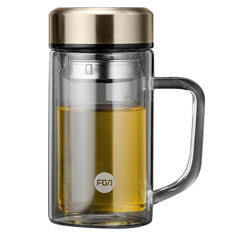 Fuguang Junyue Double-Layer Glass Office Cup with Tea Infuser