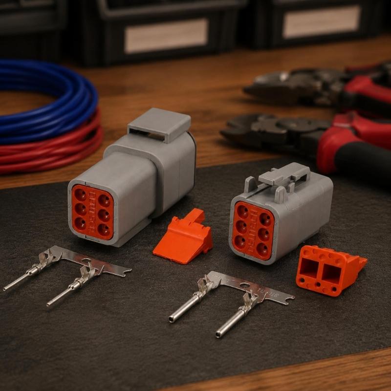 Electrical Wiring Repair Housing Kit, 4 Assemblies with Mating Male and Female Parts and Matching Metal Contacts
