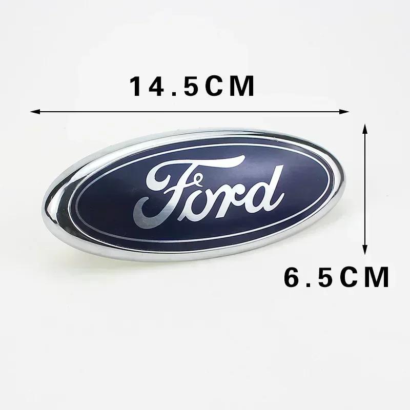 Autoaufkleber Ford 14,5X6cm Emblem für Ford Mondeo Explorer Focus 2 3 Fusion Transit F150 Fiesta Auto Logo Kühlergrill Heckklappe Abzeichen