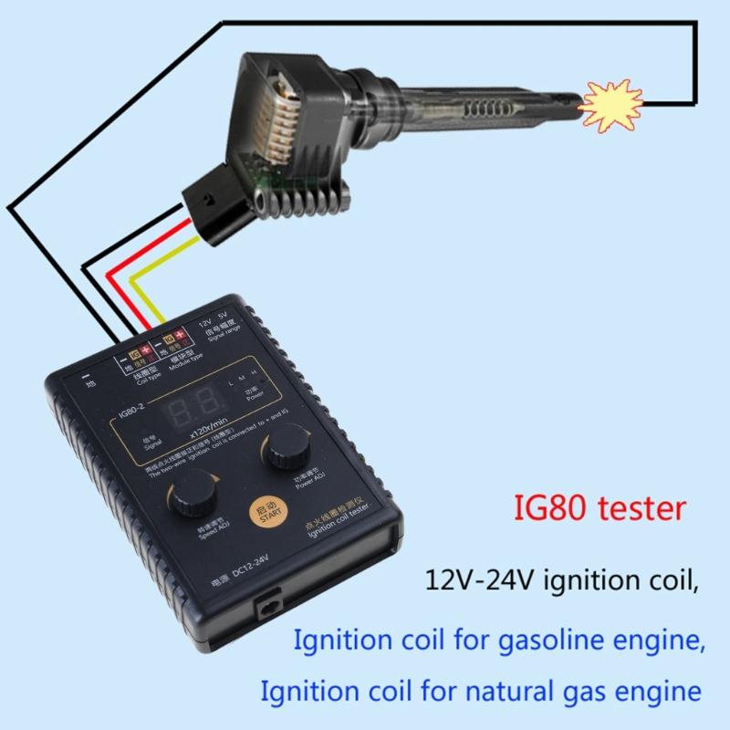 12V~24V IG80 Detector Profesional Bobină de Aprindere Auto Tester Motor pe Gaz Natural Instrument de Diagnosticare și Reparare Vehicule