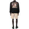 Men's Off-White FW22 Character Printing Round Neck Long Sleeves Loose Fit Black OMBA057C99FLE0111001