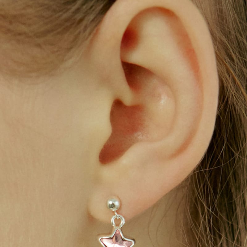 

VVV [925 Silver] Cubic Star Earrings Silver