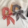 Long silk scarf, new versatile plaid corrugated headscarf, headband, hair tie, bag streamer, neck scarf, decorative belt.