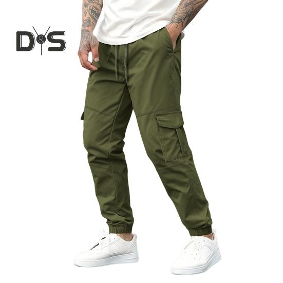 Uformelle joggebukser for menn Treningsbukser med snøring med lommer Utendørs joggebukser for sommerløping og fotturer