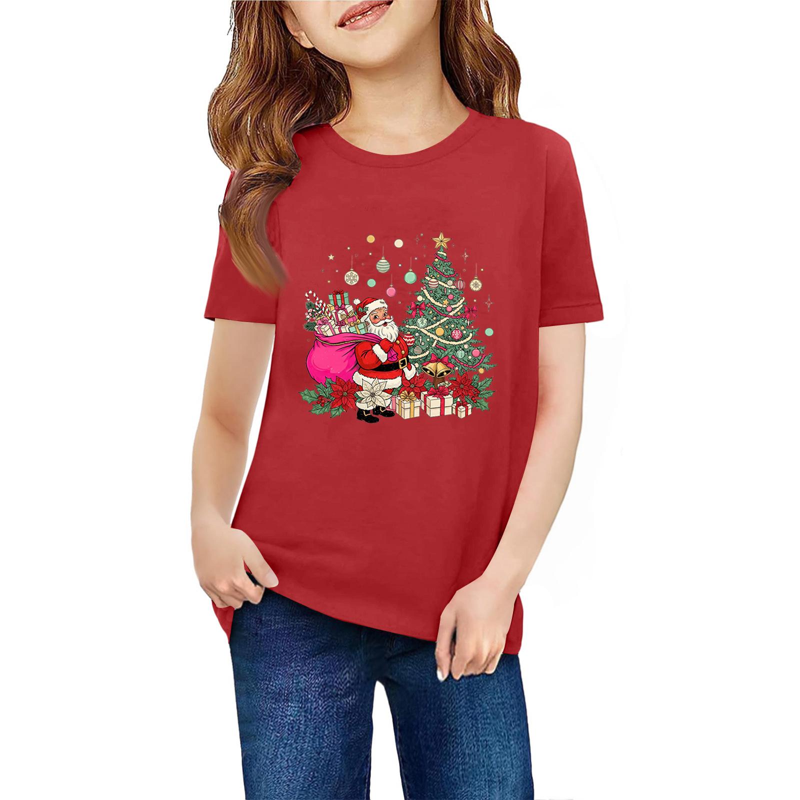 

Children s Short Sleeve Neck T-Shirt Animal Print Daily Casual Top 110 червоний