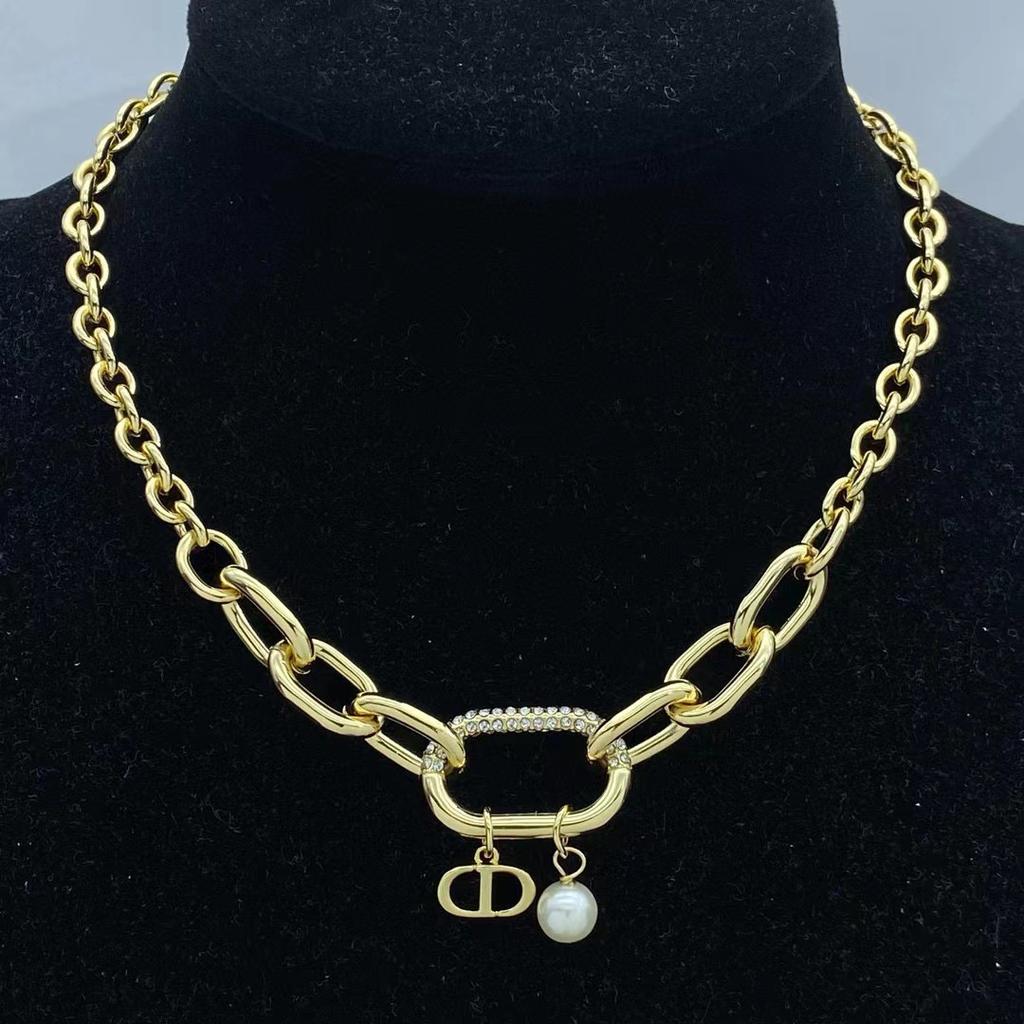 Pearl & Diamond Letter Necklace for Women