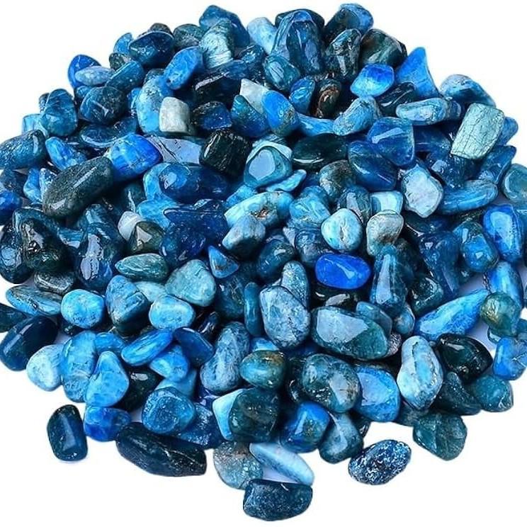 Natural Blue Apatite Crystal Crushed Stones for Fish Tanks, Flower Pots, and Landscaping Decorations