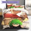 Anime-Muster Bettwäsche Steppbettdecke Set Bettbezug Kissenbezug Heimdekoration Geburtstagsgeschenk (1 Bettbezug + 2 Kissenbezüge, ohne Füllung)