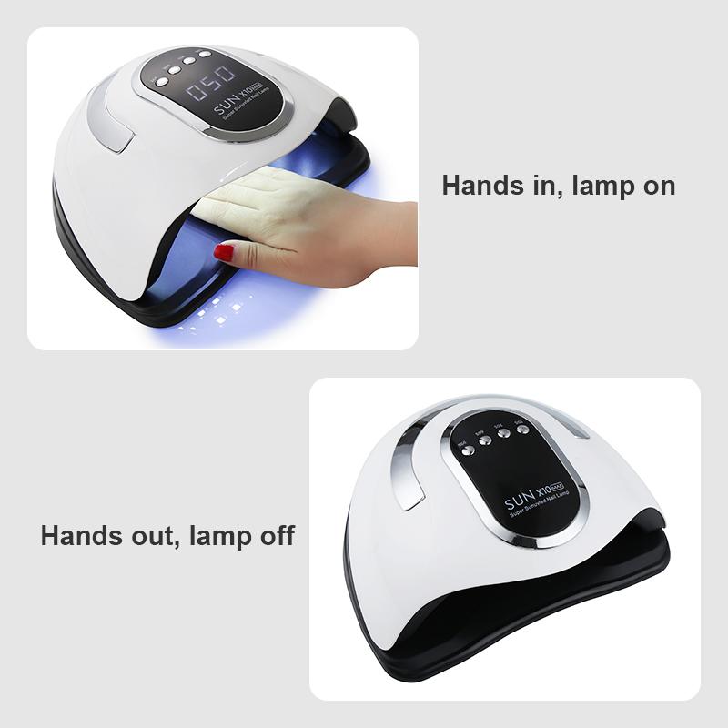 SUN X10 MAX UV LED Nageltrockner 66 LEDs Gel-Nagellack-Härtungslampe mit Bewegungssensor LCD-Display Schnelltrocknende Lampe für Nägel Maniküre-Werkzeug