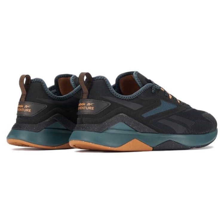 Reebok Nanoflex Leichte Komfort-Trainingsschuhe, Abriebfest, Atmungsaktiv, Niedrig geschnitten, Herren, Schwarz-Orange 100033332