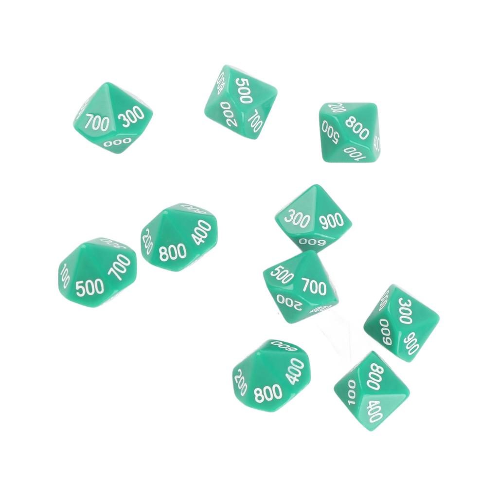 10pcs 10 Sided Dice with White Number Wise Teaching Dice for Games Education Entertainment Blue