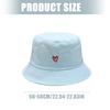 Embroidered Cotton Fisherman Hats for Women Girls Stylish Heart Design Beach Sun Protection Adjustable Fit