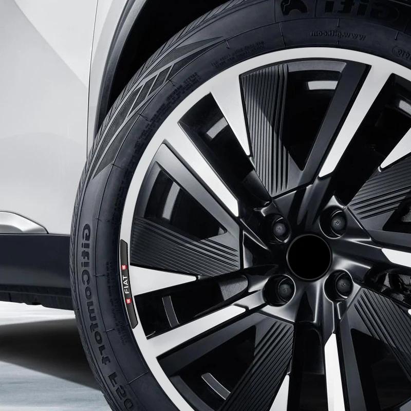 Aluminum Auto Racing Car Wheel Hub Sticker Rim Decal Badge For FIAT Abarth 500 Panda Bravo Punto Tipo Linea Ducato Accessories